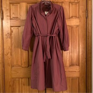 EUC Vintage British Mist Trench Coat Removable Vest Lining Size 16